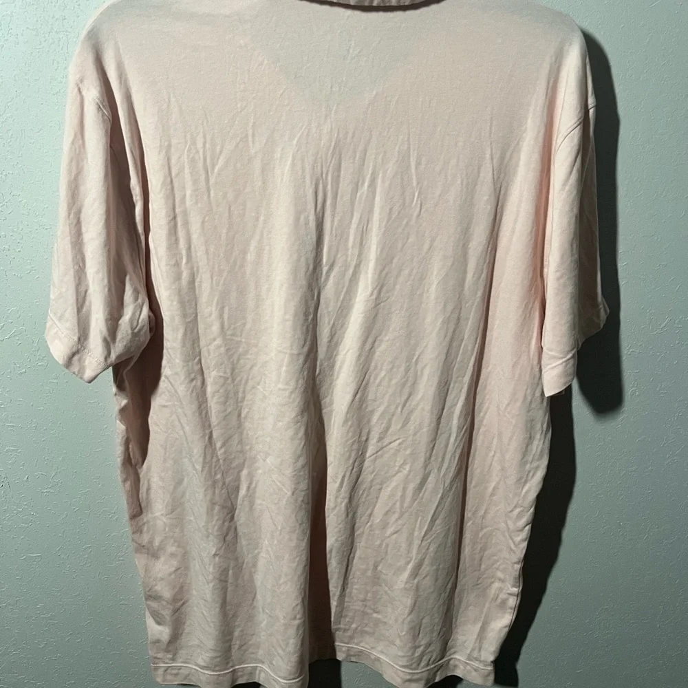 Men’s Pink Fabletics Short Sleeve Polo Lightweight Shirt Size L - Breathable
